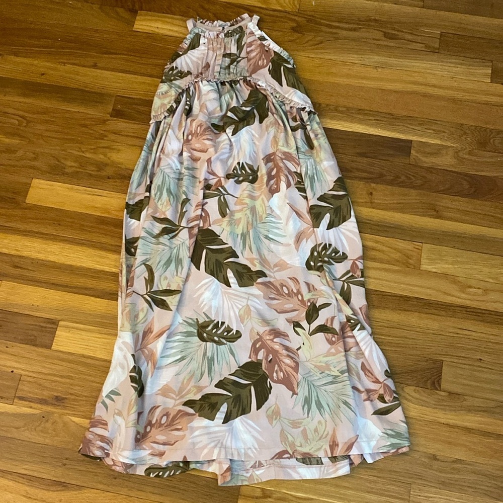 NWT Bonnie Jean Girls Tan Printed Maxi Dress Size 10